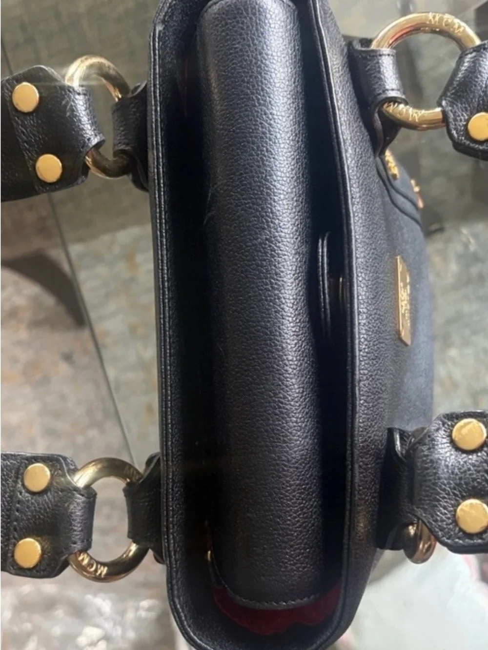 MCM All Leather Studded Tote Bag - EUC